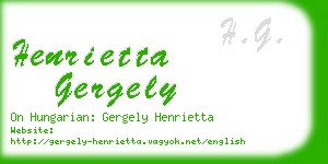 henrietta gergely business card